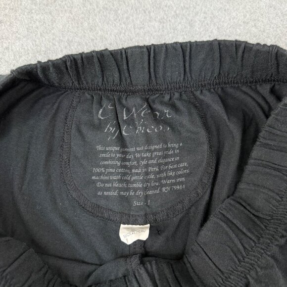 Chicos Black Womens Elastic Waist Pima Cotton Shorts Size 1 / US Size Medium - Picture 2 of 10